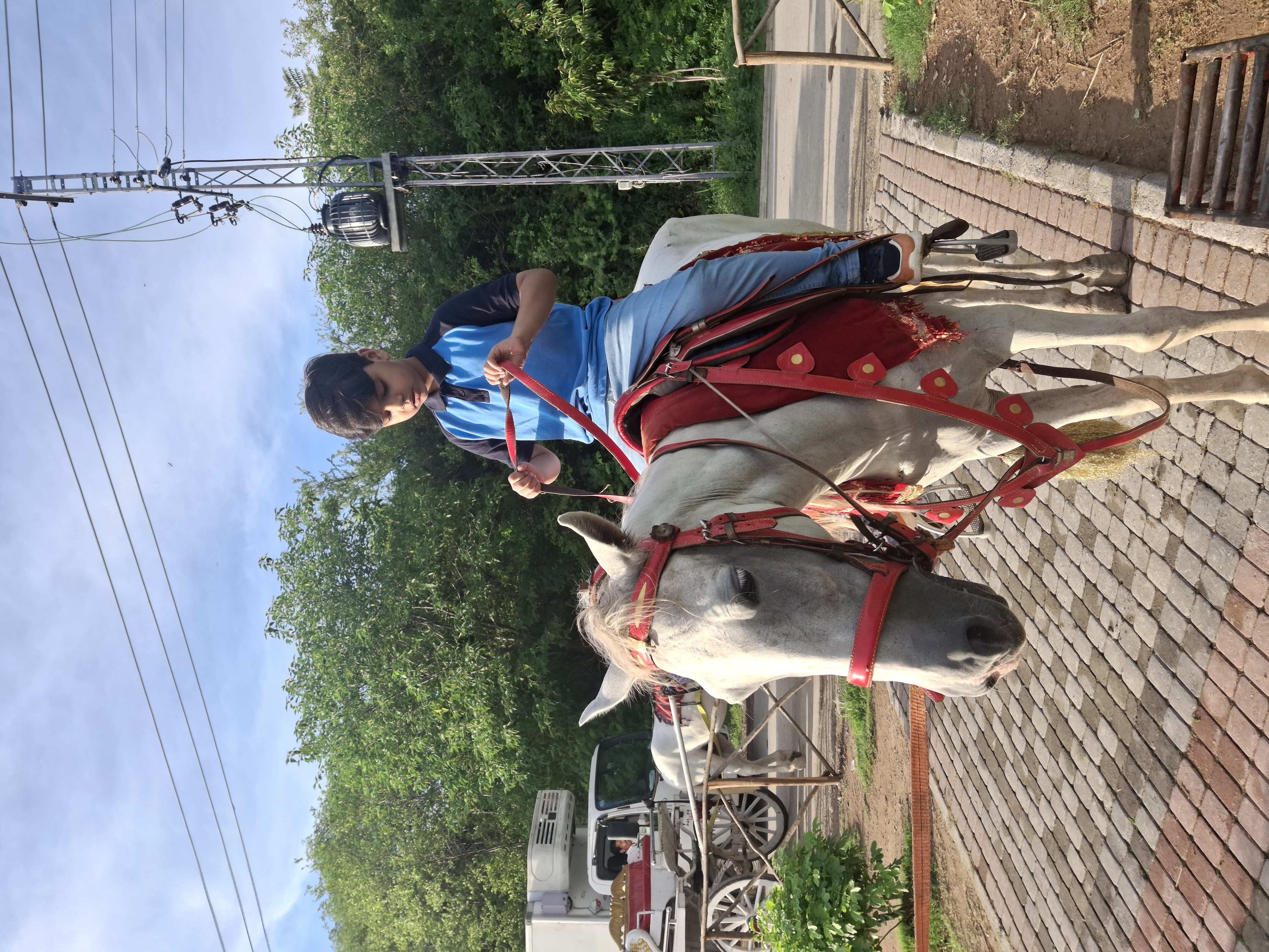 Ali riding a white horse